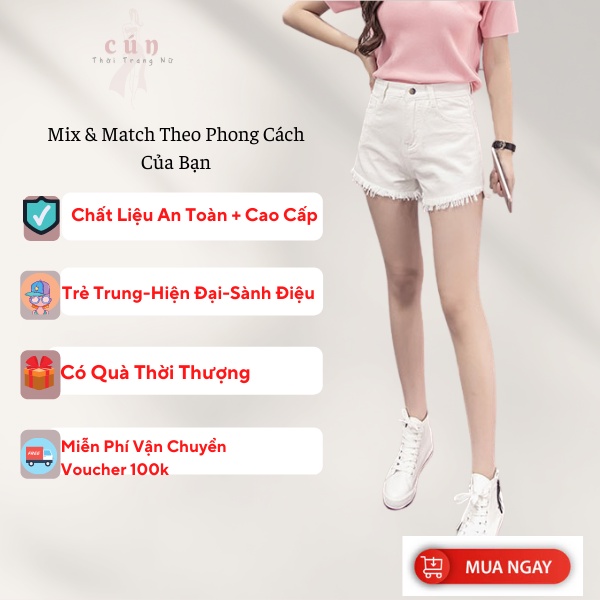 Quần Short Kaki Tua Rua Nữ Cạp Cao Nhiều Size Dễ Phối Đồ Cho NỮ Đi Chơi Đi Học Kiểu Dáng Cá Tính