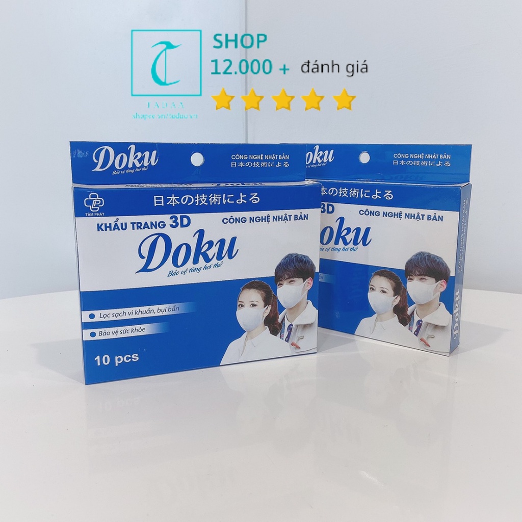 Khẩu Trang 3D Doku 4 Lớp Có Giấy Kháng Khuẩn ,Công Nghệ Nhật Bản Ôm Mặt