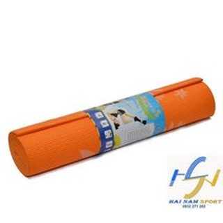 Thảm tập Yoga hoa văn màu cam kèm túi đưng
