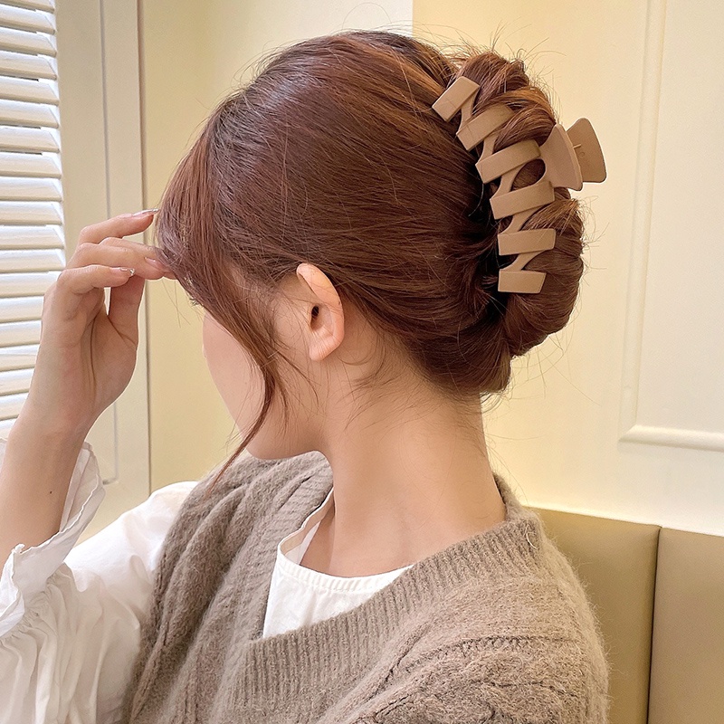 11cm Kẹp Tóc Hình Chữ N Bằng Nhựa Màu Sắc Đơn Giản Phong Cách Hàn Quốc