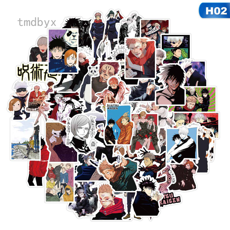 Tmdbyx Bộ 50 Hình Dán Phong Cách Jujutsu Độc Đáo