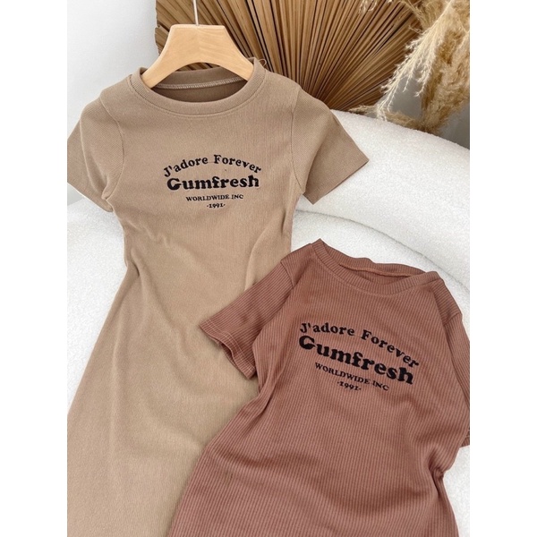 ĐẦM BODY THÊU CHỮ GUM 2M