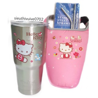 BỘ LY GIỮ NHIỆT KITTY BẠC INOX