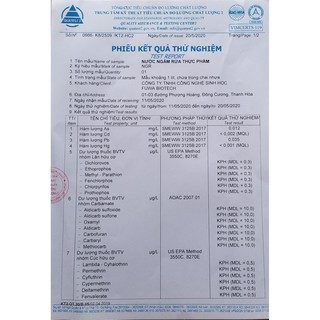 Nước ngâm rửa thực phẩm Fuwa3e 1000ml