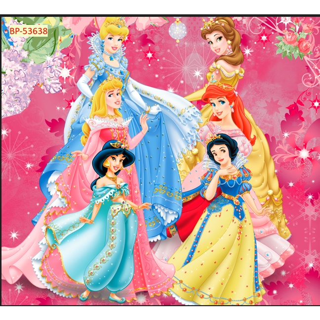 Tranh Dán Tường Phòng Trẻ Em Hình Công Chúa 3D