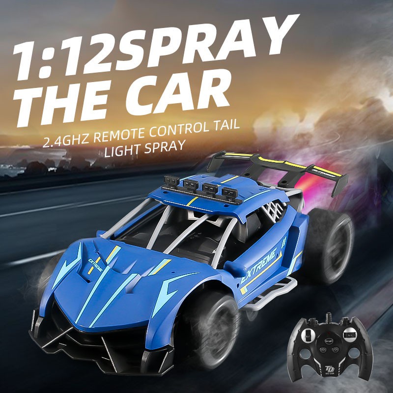 Xe ô tô điều khiển từ xa có đèn và phun khói tỷ lệ 1:12 Drift, nhả khói Rc phản lực, Lamborghini Tx có âm thanh động cơ