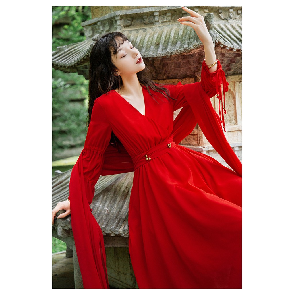 Váy Maxi Đỏ Vintage Ấn Độ