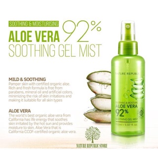 Xịt khoáng Nature Republic Soothing & Moisture Aloe Vera 92%