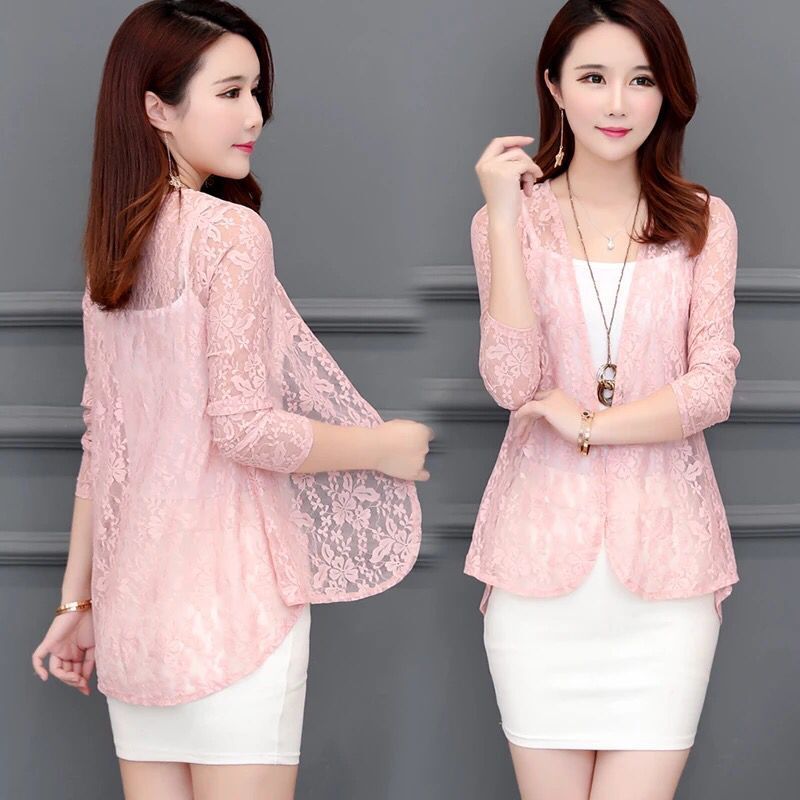 Áo Khoác Cardigan Phối Ren Cao Cấp Thời Trang Theo Phong Cách Hàn Quốc | BigBuy360 - bigbuy360.vn