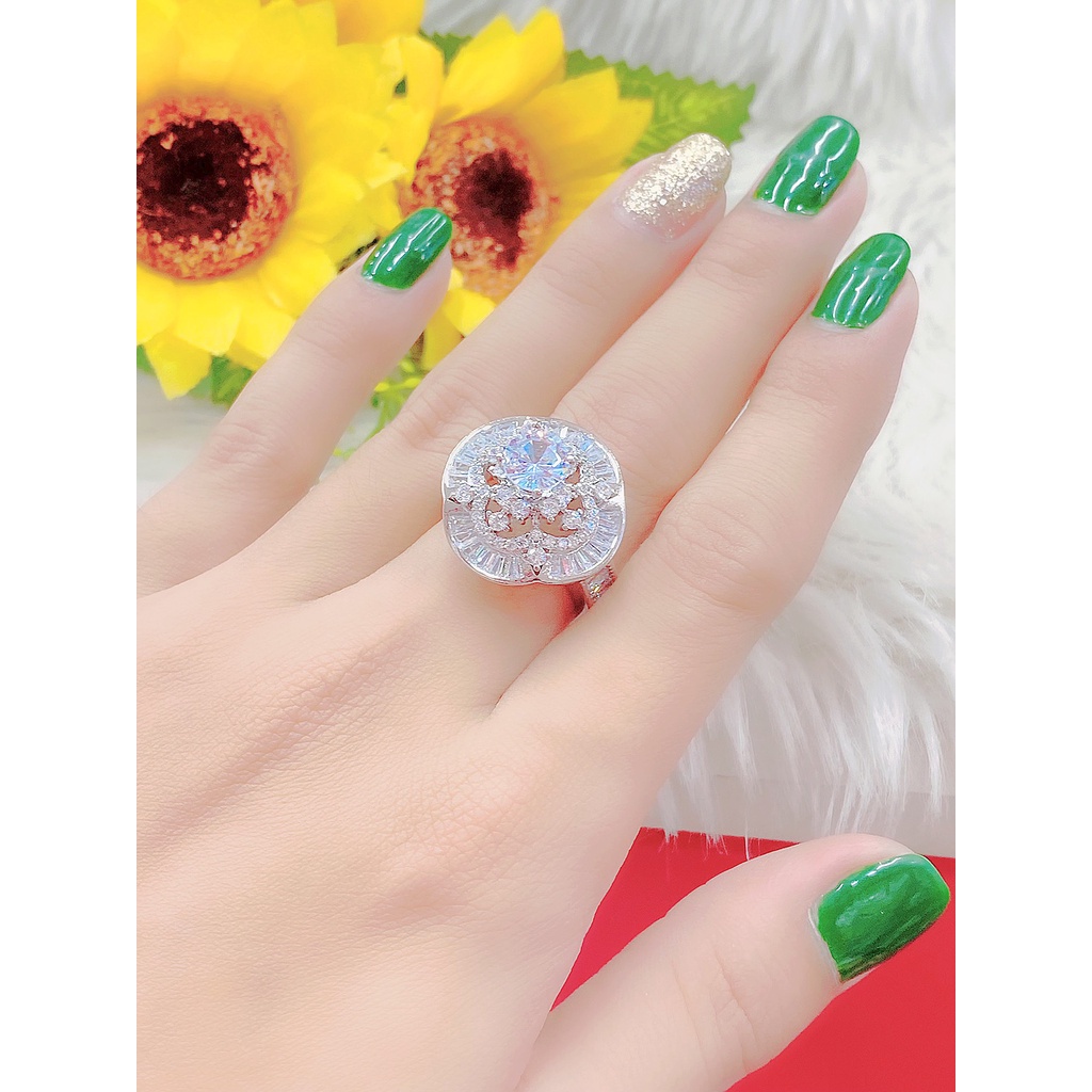 Nhẫn nữ đính xoàn N644TCK-170 mạ vàng - trắng cao cấp (giá tốt nhất)