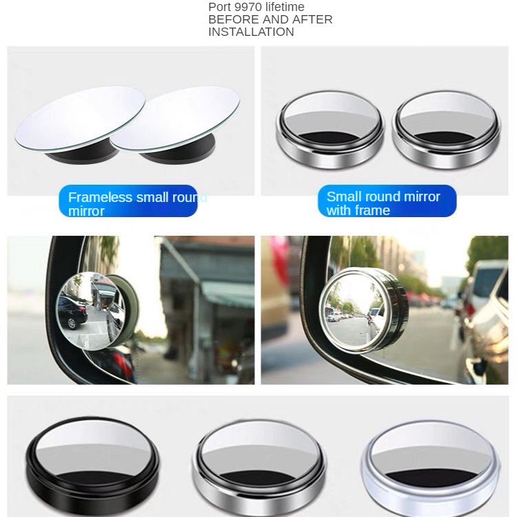 Gương Chiếu Hậu Hình Tròn Cỡ Nhỏ 360 Độ Không Góc Chết Điều Chỉnh Được Cho Xe Hơi