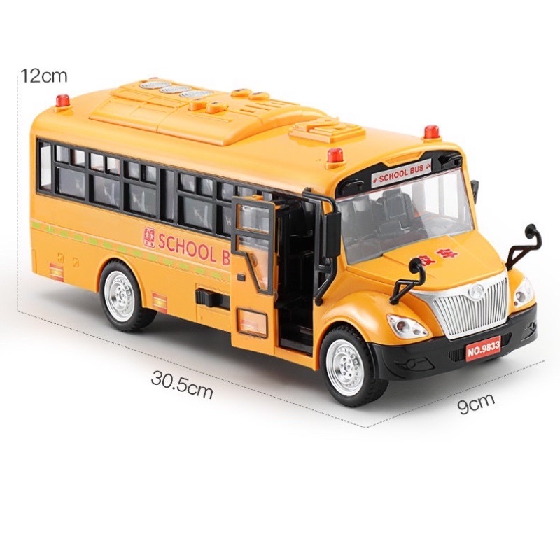 Đồ Chơi Ô Tô Xe Buýt School Bus Cho Trẻ Em Mở Các Cửa, Có Đèn, Âm Thanh Và Hành Khách