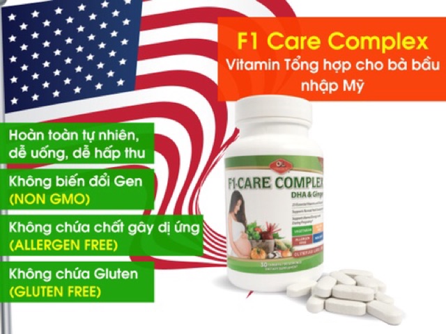 F1 Care Complex - Vitamin bầu tổng hợp chống nghén 30 viên (OLYMPIAN LABS USA)