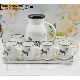 BỘ ẤM CHÉN KHAY GỐM SỨ CAO CẤP (282) L8-55 MS012