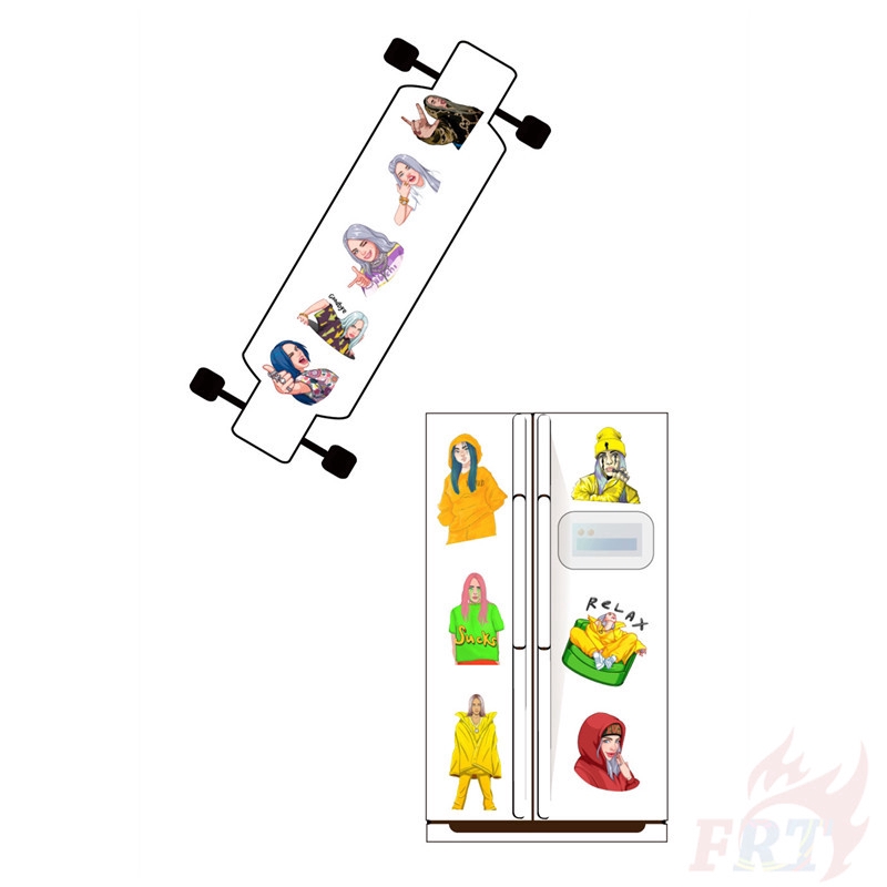 ❉ Billie Eilish Series 02 - Pop Singer Superstar Stickers ❉ 52Pcs/Set DIY Fashion Mixed Doodle Decals Stickers