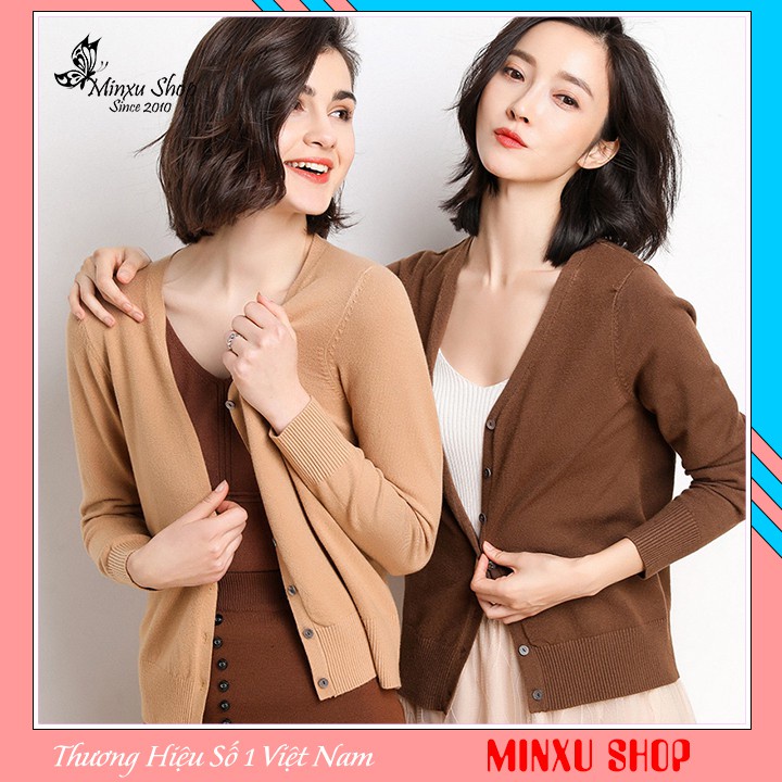 ℗Áo Khoác Cardigan Dáng Dài Len Nữ Hàn Quốc Tay Minxu Shop - Lên Phom Nhẹ Nhàng, Sang Trọng (Mã CD)