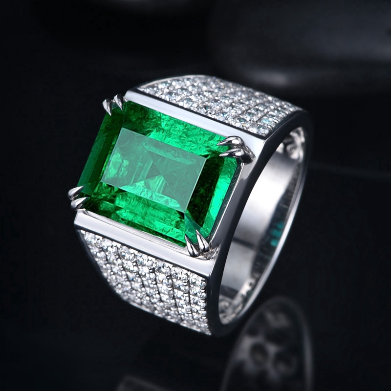 8 Karat Giả Emerald Tự Nhiên Độc Đoán Nam Kai Kou Kiệt Chỉ 18 K Giả Kim Cương Nhiều Màu Nhẫn