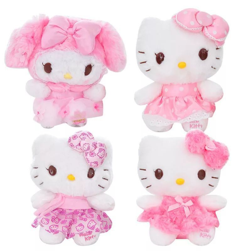 Gấu bông mèo Hello kitty màu hồng 25cm siêu cute cho các nàng