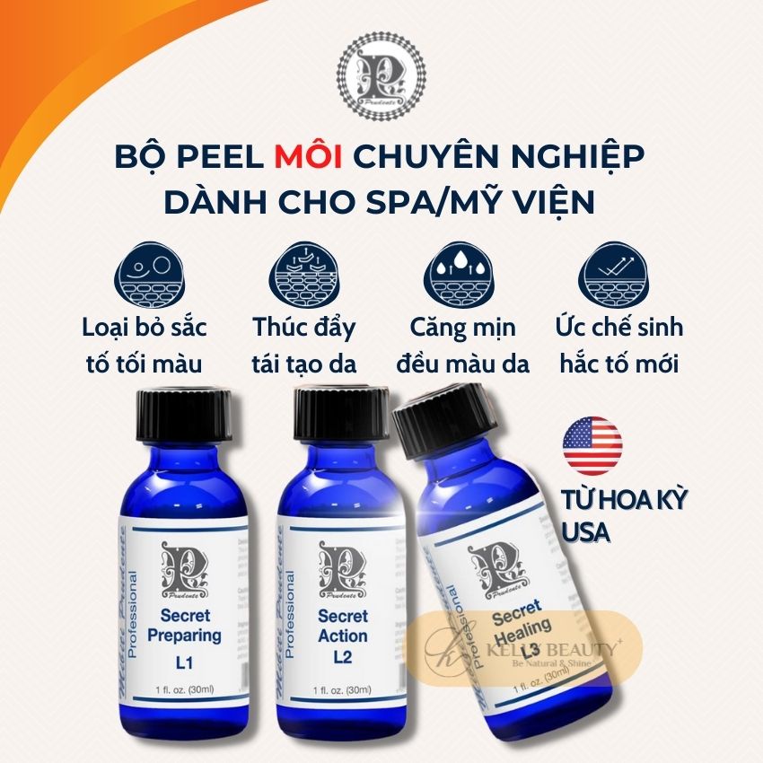 Bộ Peel Môi MIBITI PRUDENTE USA - Giúp Khử Thâm, Trẻ Hóa Vùng Môi Nhanh Chóng, Hiệu Quả Cao, An Toàn | Kelly Beauty