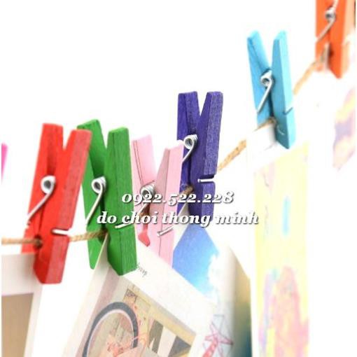 Set 20 kẹp gỗ màu size 3.5cm