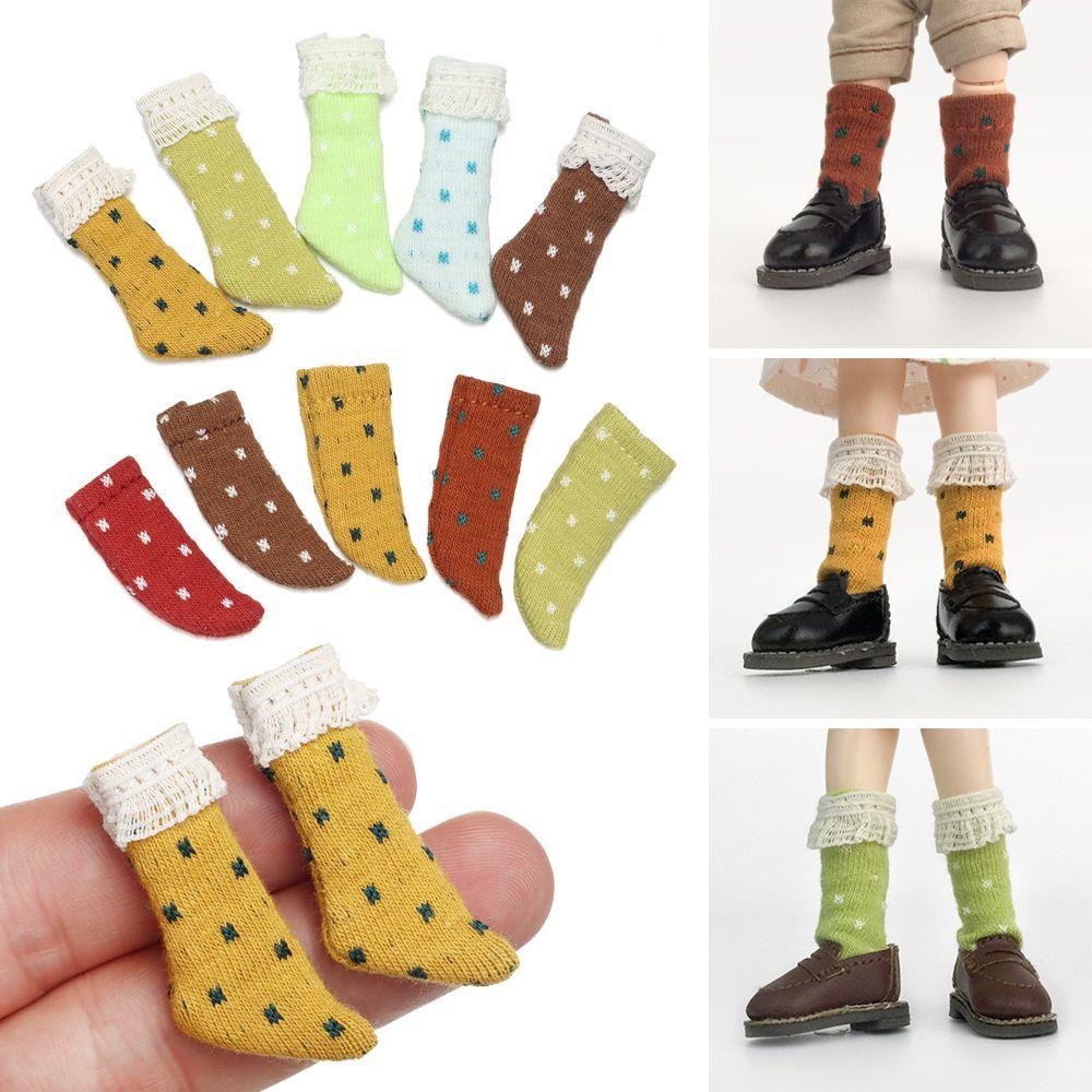 RAINBOW 1 Đôi Tất Ren Thời Trang Cho Búp Bê