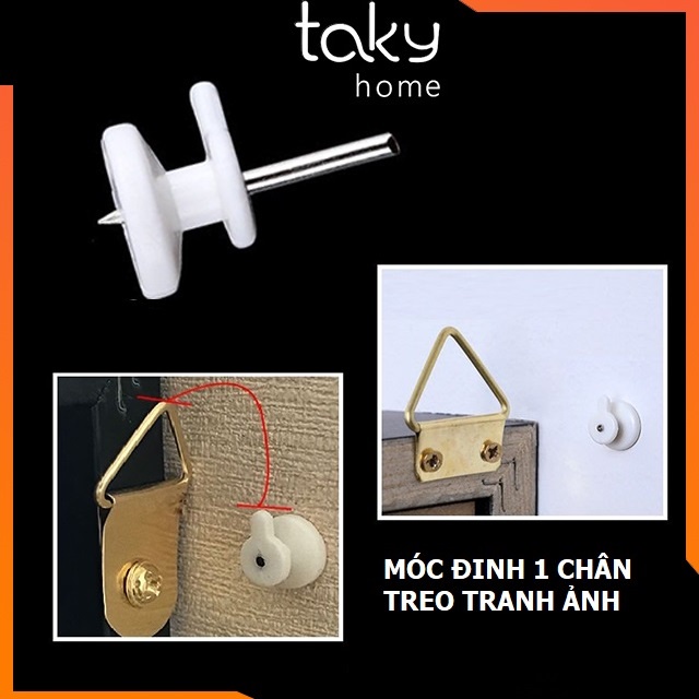 10 Móc Nhựa  Đóng Tường Đinh 1 Chân Tiện Dụng, Chắc Chắn Treo Tranh, Ảnh và Đồ Dùng Nhỏ Gia Đình. Takyhome 2219Set10