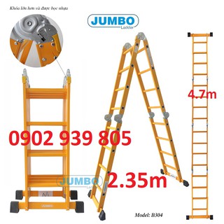 THANG M 4 ĐOẠN 14 TƯ THẾ ĐƯỢC KIỂM HÀNG Thang nhôm gấp 4 đoạn JUMBO B304 - LHệ Gian Hàng để nhận KM Ạ