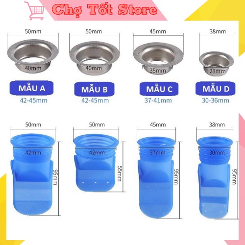 Bộ Ngăn mùi thoát sàn, ngăn trào ngược nhà tắm, côn trùng xâm nhập bằng Silicone cao cấp 88146 Chợ Tốt Store