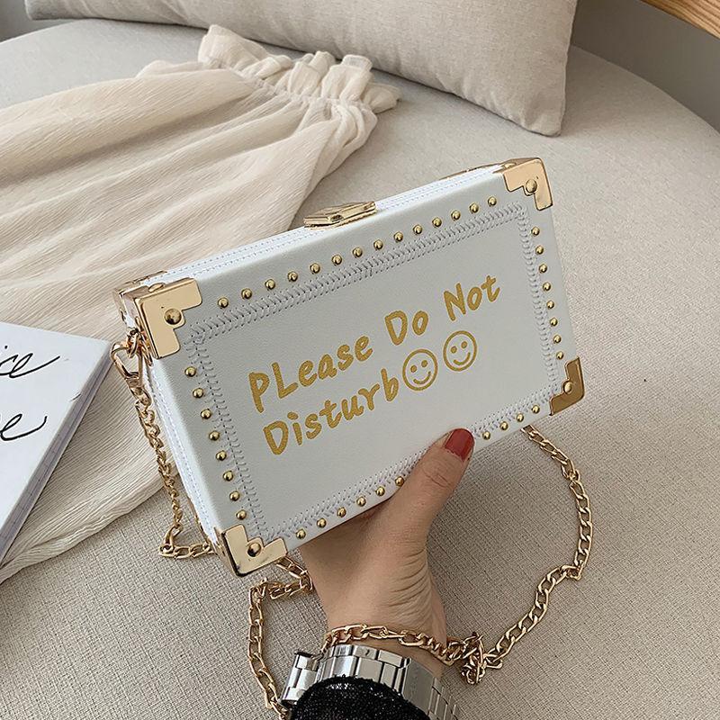 Túi Đeo Chéo Hộp Vuông Nhỏ Trang Trí Đinh Tán Thời Trang Mới 2019 Phong Cách Hàn Quốc Cho Nữ