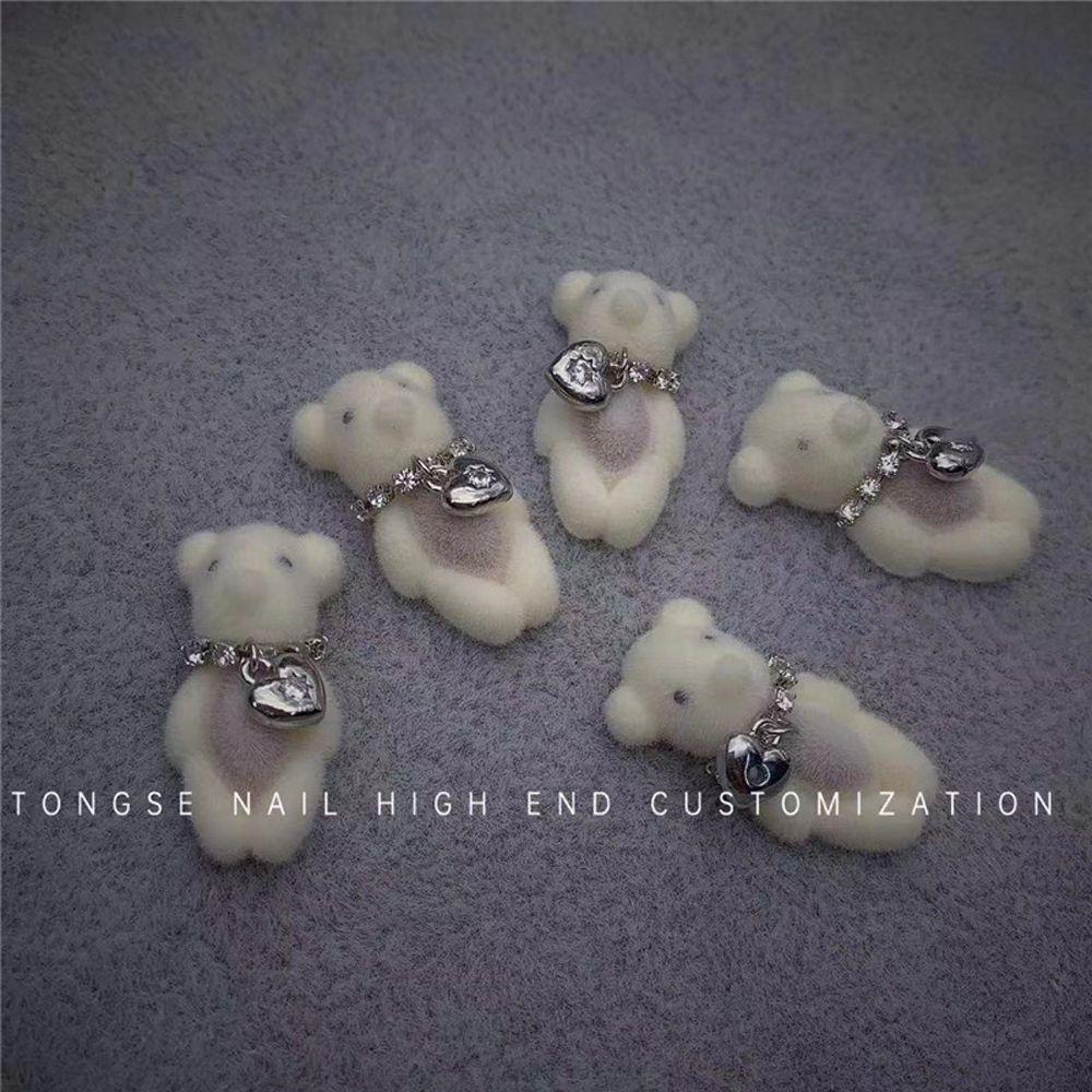 Mặt Phụ Kiện Trang Trí Móng Hình Gấu Hoạt Hình 3D DIY