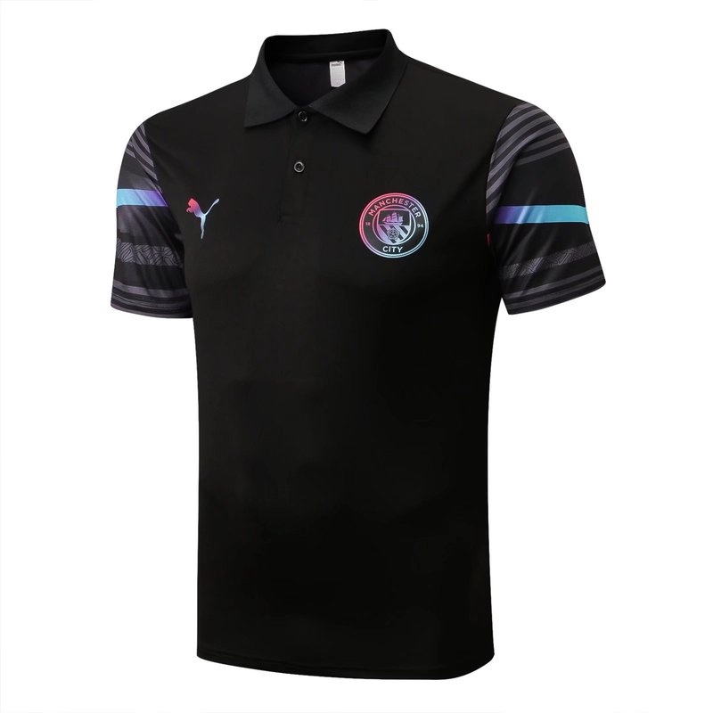 C923# Áo Thun Thể Thao Tay Ngắn 2223Polo Manchester City Màu Đen Mau Khô Size S-XXL