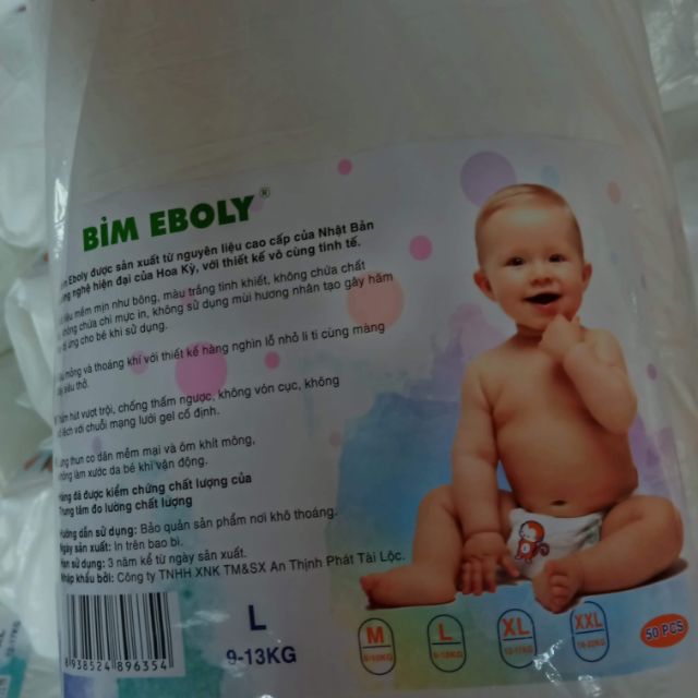 Bỉm quần EBOLY size l/100 miếng