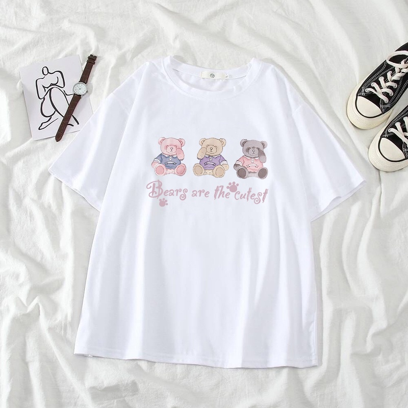 Sét áo phông 3 gấu Bear + quần ống rộng dáng dài BIGOMALL