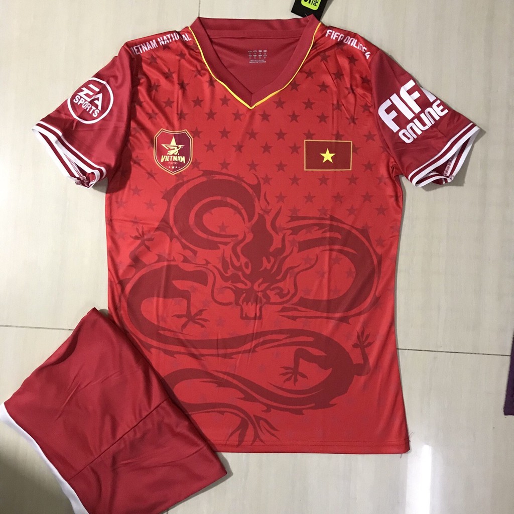 Bộ Quần Áo Bóng Đá Việt Nam Fifa Online Mẫu Mới 2019 Hàng Thái Lan Cực Chất - Đồ Đá Banh Màu Đỏ