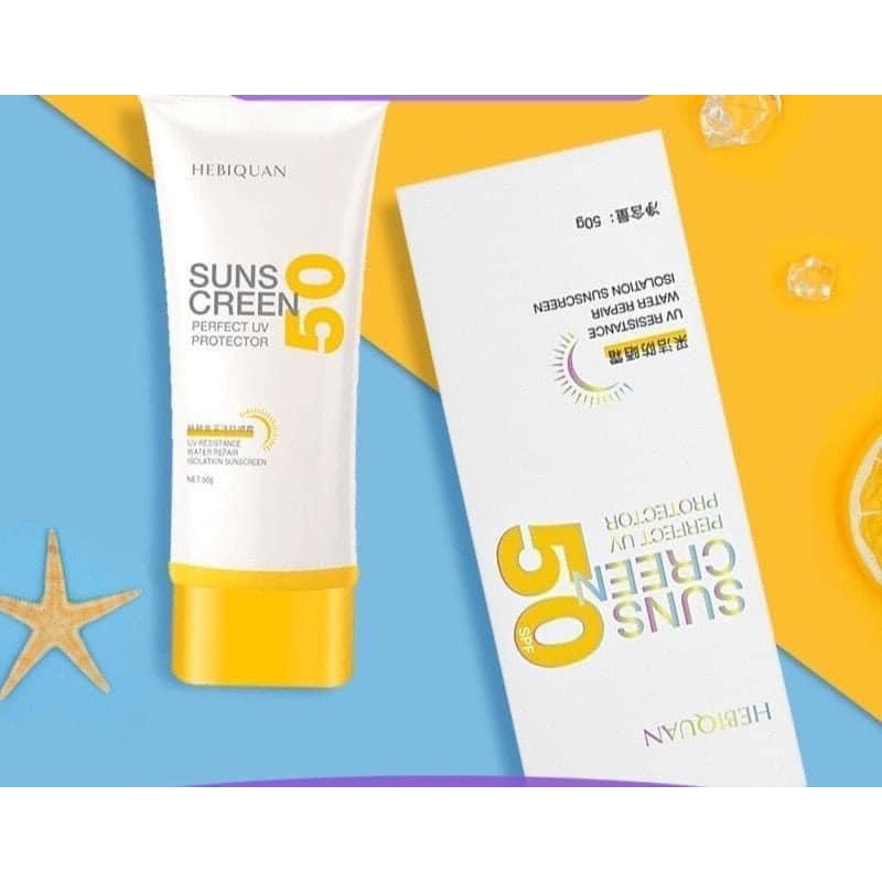 [Hình Thật] Kem chống nắng HEBIQUAN Hồng / vàng spf 50