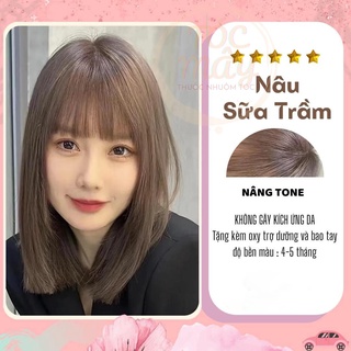 Nhuộm tóc màu Nâu sữa trầm không cần tẩy siêu hót, tặng oxy ( Nâu trầm, Nâu trầm, Nâu trầm)