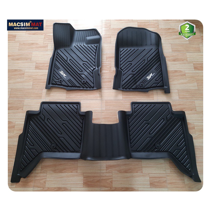 Thảm lót sàn xe ô tô  Ford Ranger Raptor Nhãn hiệu Macsim 3W chất liệu nhựa TPE đúc khuôn cao cấp - màu đen