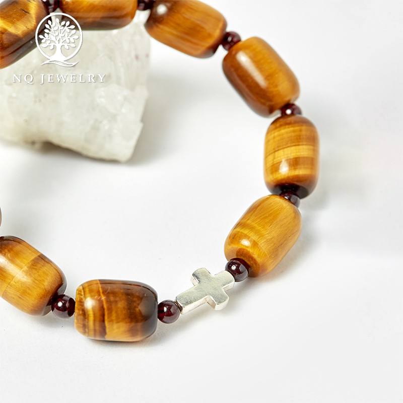 Vòng Mân Côi - Chuỗi Mân Côi Màu Vàng Nâu đk 52mm - NQ Jewelry