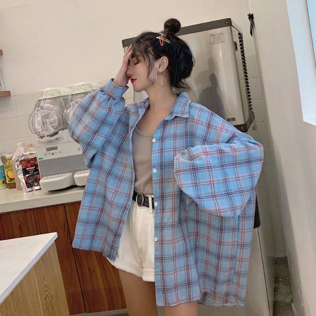 ÁO SƠ MI KẺ FORM THỤNG