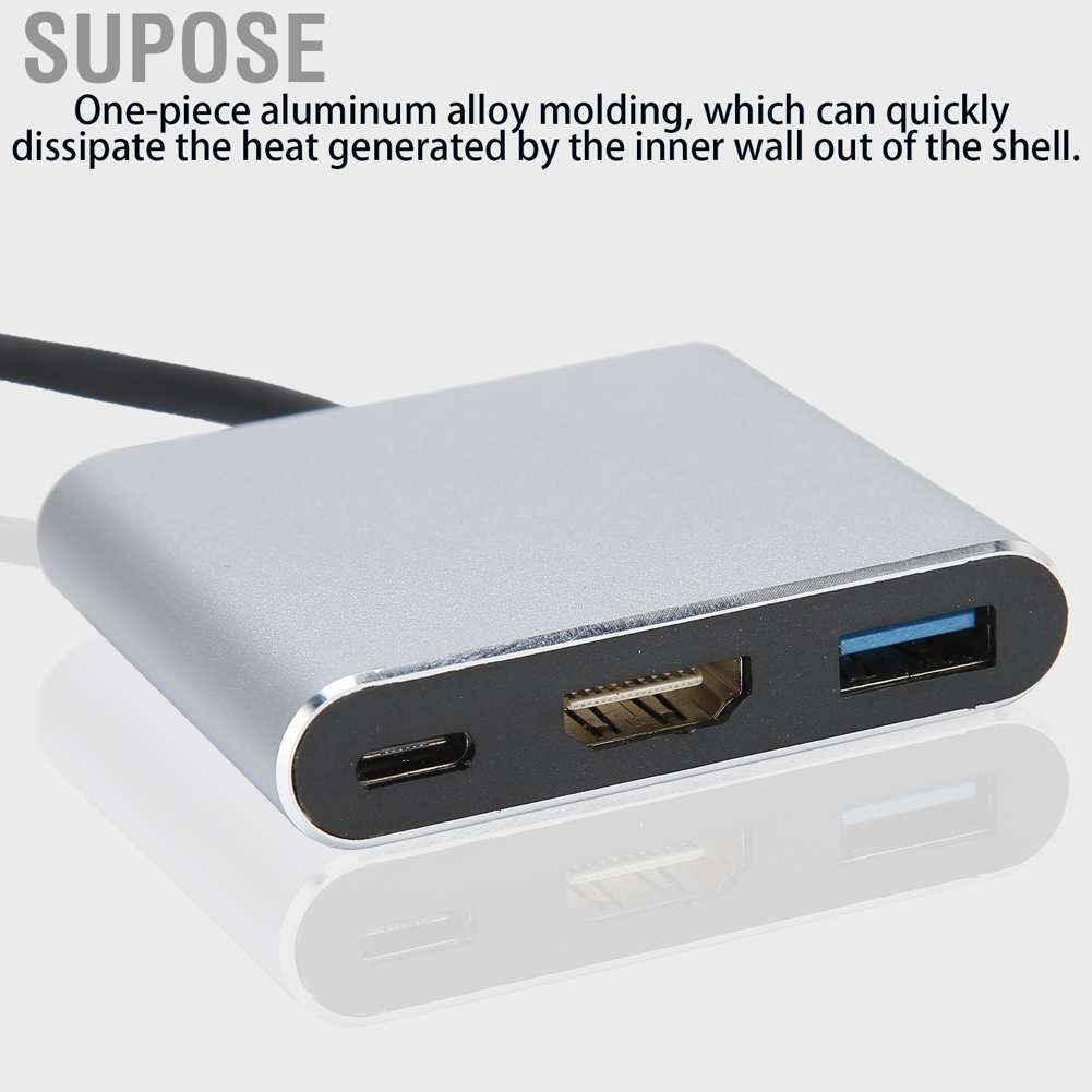 Bộ Chuyển Đổi 3 Trong 1 Usb 3.1 Hub Type-C Sang 3.0 Hdmi 4k Hd