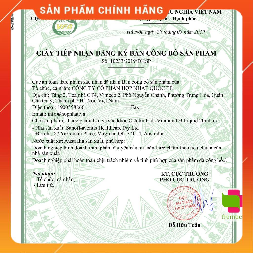 Vitamin D3 Ostelin Liquid/Drops, Úc  dạng nước/giọt cho trẻ nhỏ chính hãng Úc shopnguyenanh88