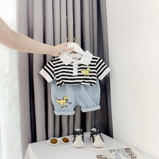 Set khủng long kẻ quần jean bé trai 9-22kg ngộ nghĩnh s4578 tieuyenkid
