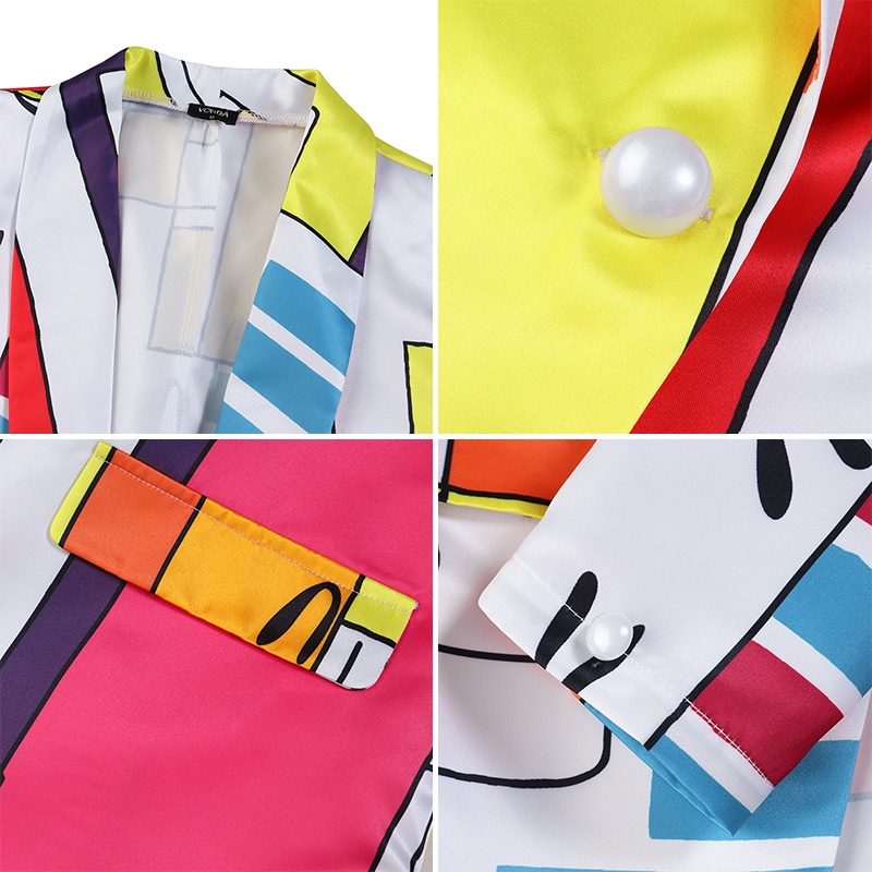 Blazer In Họa Tiết VONDA Cổ Bẻ Tay Dài Thường Ngày Cho Nữ | BigBuy360 - bigbuy360.vn