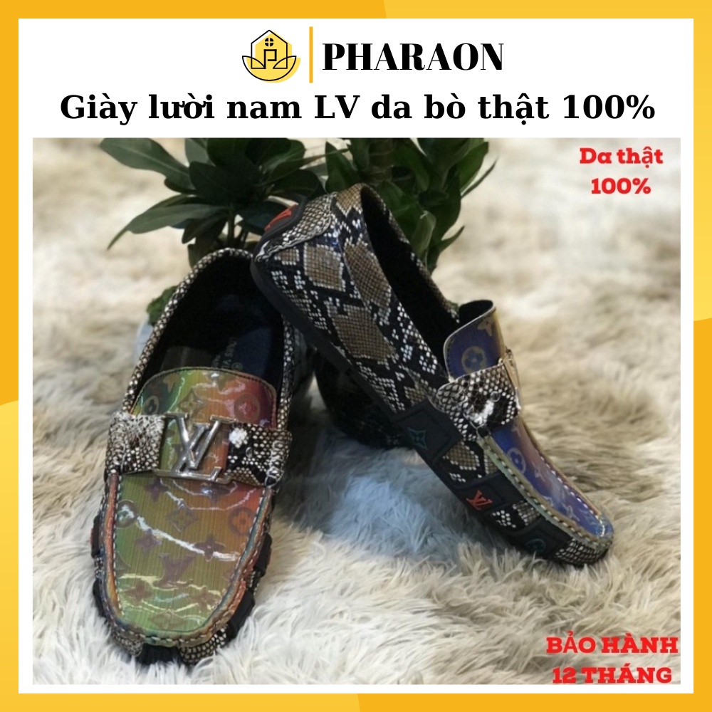 Giày lười, giày mọi Nam Da Bò 100% Cực Phong Cách - Bắt Mắt - Đế Cao Su Cực Êm Chân - PHARAON