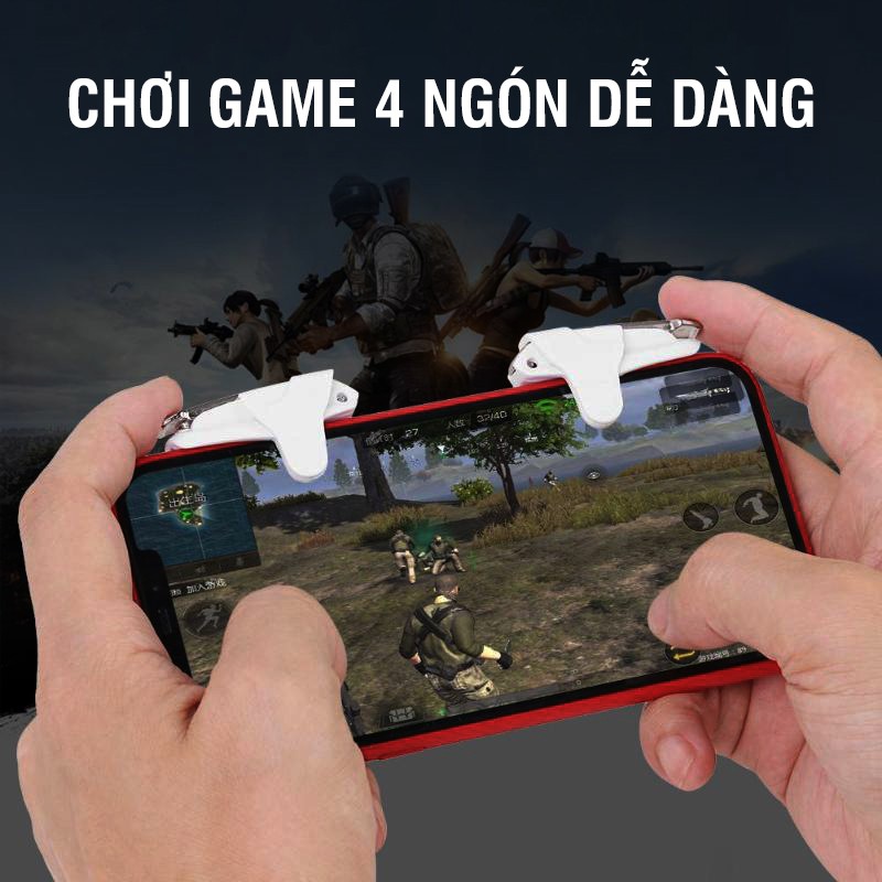 Nút bắn PUBG Free Fire White Shark - Nút bấm chơi PUBG 4 ngón