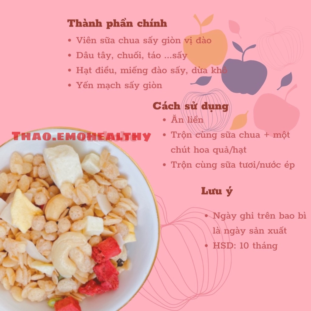 ( SỈ - COMBO 4 GÓI ) NGŨ CỐC ĂN VẶT - ĂN KIÊNG - BỬA ĂN SÁNG HEALTHY