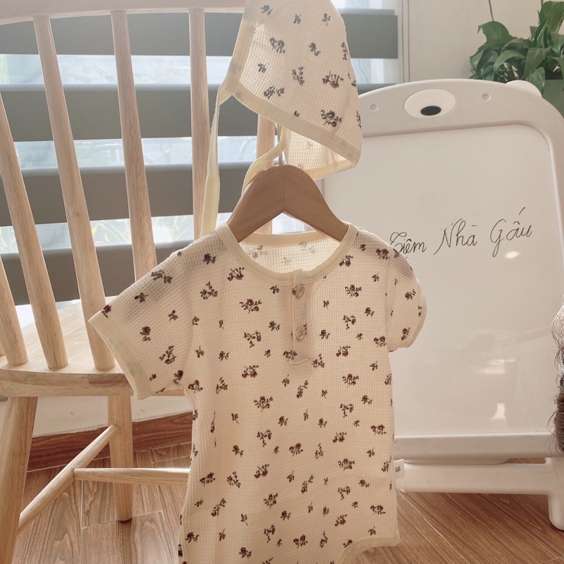 Body Hoa Nhí Cộc Tay Cotton Thông Hơi Phong Cách Hàn Quốc Cho Bé Trai/Bé Gái 4-14kg Hàng Cao Cấp