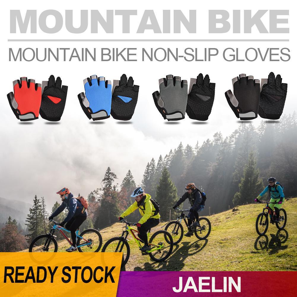 Găng tay thể thao hở nửa ngón phối lưới thoáng khí chống trượt cho nam nữ