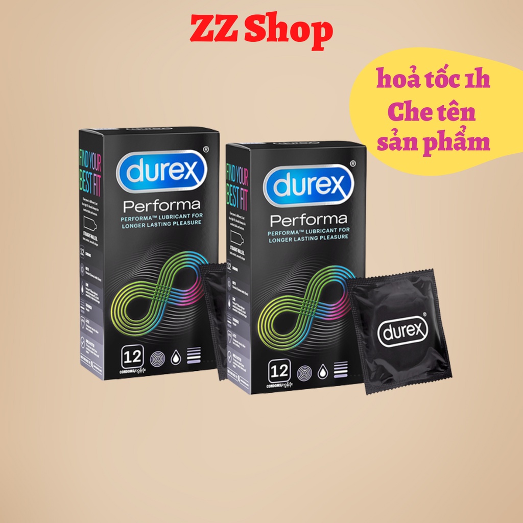 Bộ 2 Bao cao su chống xuất tinh sớm Durex Performa 12 bcs / hộp