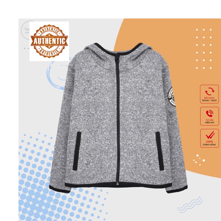 Áo Len Bé Trai BigFox Áo Thu Đông Cho Bé Dài Tay Có Mũ Size Đại In Logo Tay 3-11 NKND
